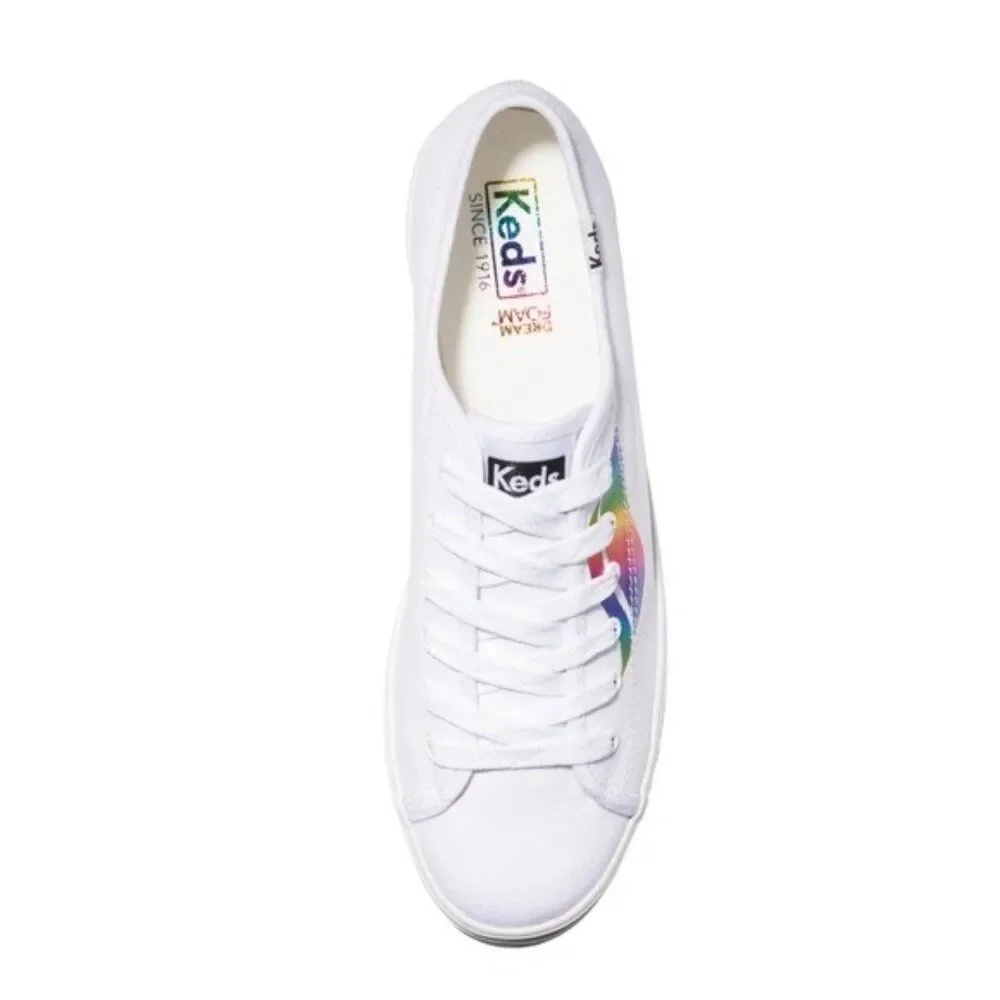 KEDS Triple Kick Platform Sneaker in White Size 7